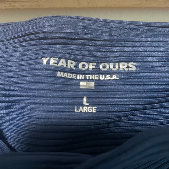 Year of Ours Navy Ribbed Football Leggings - Large - Picture 9 of 11